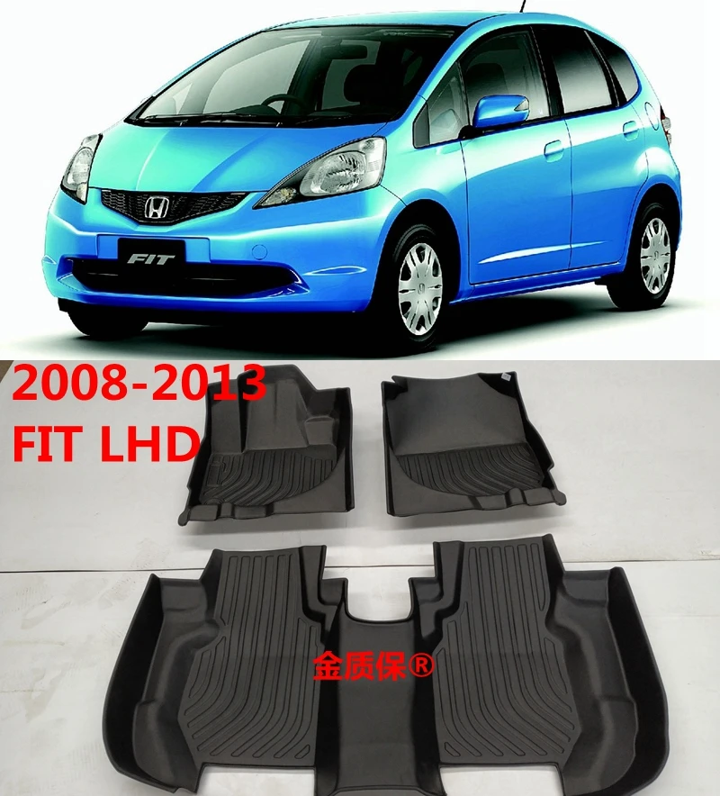 Use for 2008-2013 GE8 Honda FIT car carpet floor mat FIT trunk mat Full Set Trim to Fit For Honda FIT JAZZ waterproof floor mat