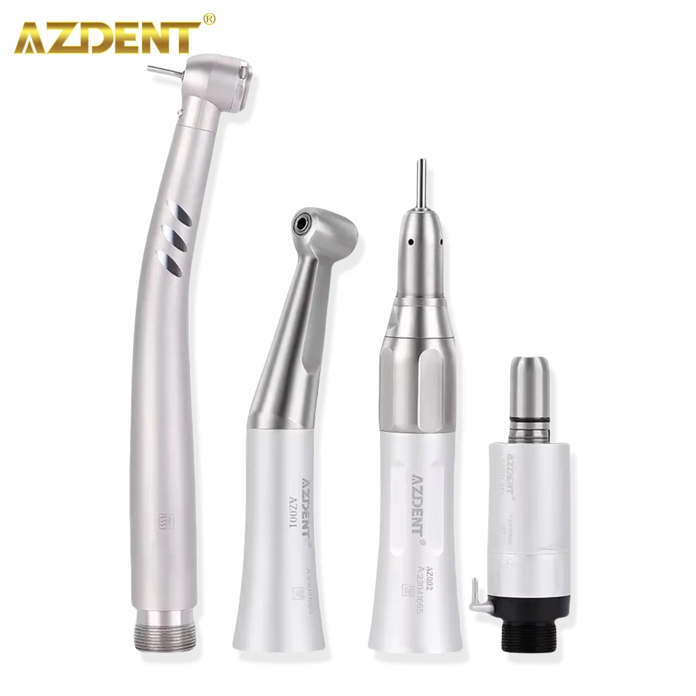 

Azdent Dental High & Low Speed Handpiece Kit with LED Straight Contra Angle Air Turbine 4 Hole 2 Hole Dentist Lab Equipment