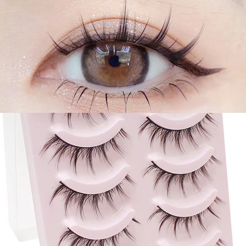 Pestañas postizas DINGSEN estilo anime 5 pares, pestañas de diablito, maquillaje diario natural, manga, banda transparente