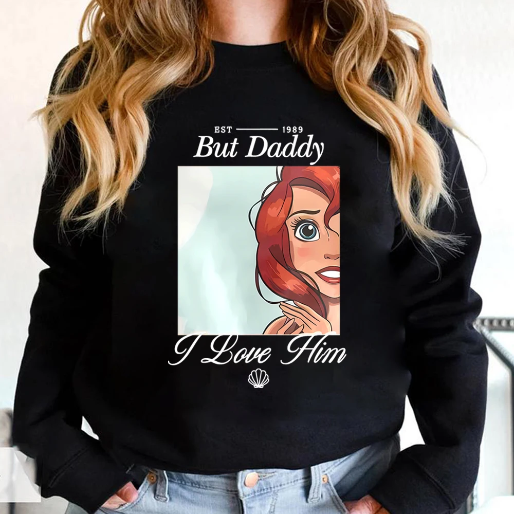 

Толстовка But Daddy I Love Him Kawaii, толстовка с капюшоном с русалкой, милый пуловер принцессы, женская рубашка в стиле ретро, толстовки унисекс с длинными рукавами