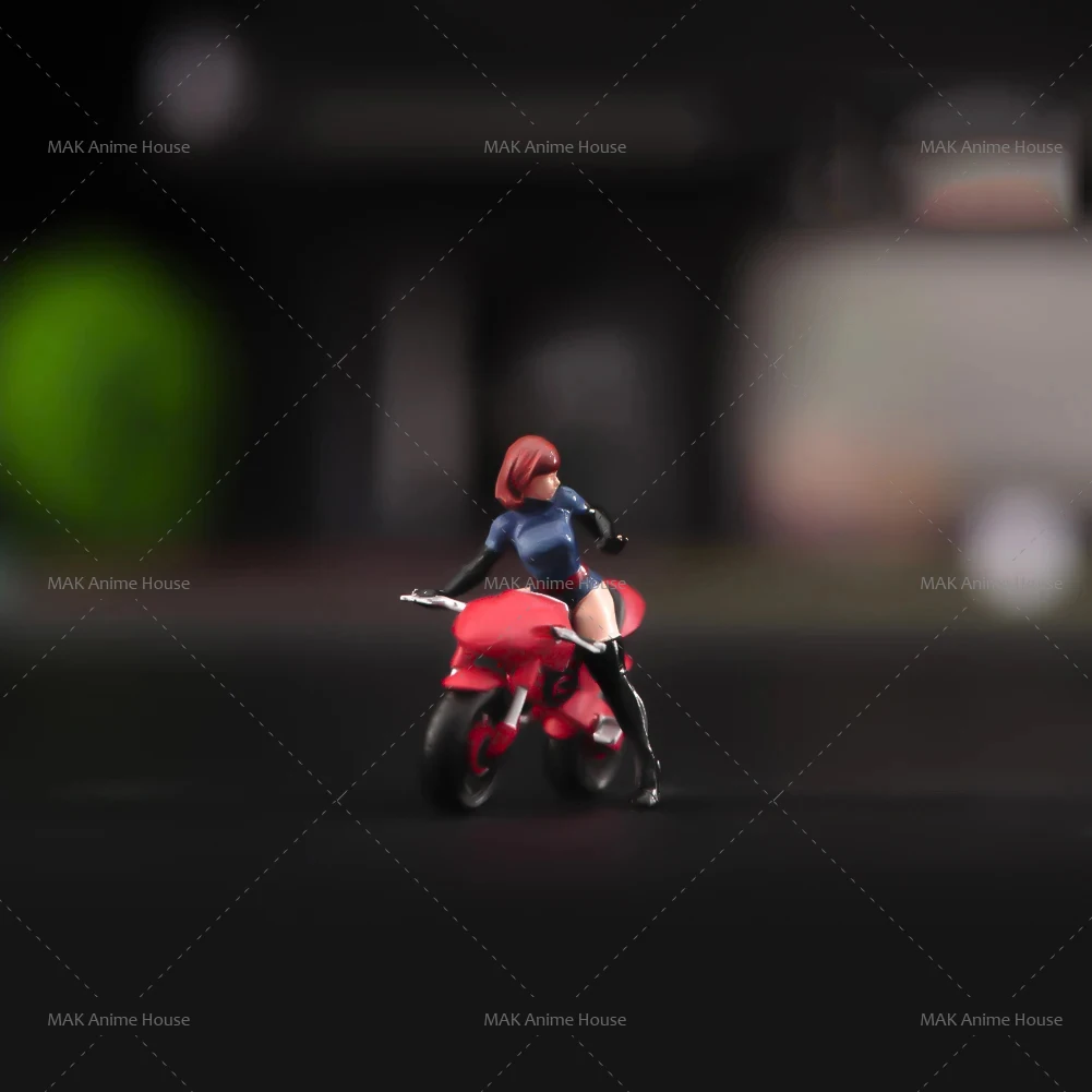 Miniature ANT DIY Handmade 1/64 1/43 Girl motorcycle Painted Diorama Figure Model Home Decoration Car Creative Photography Toys