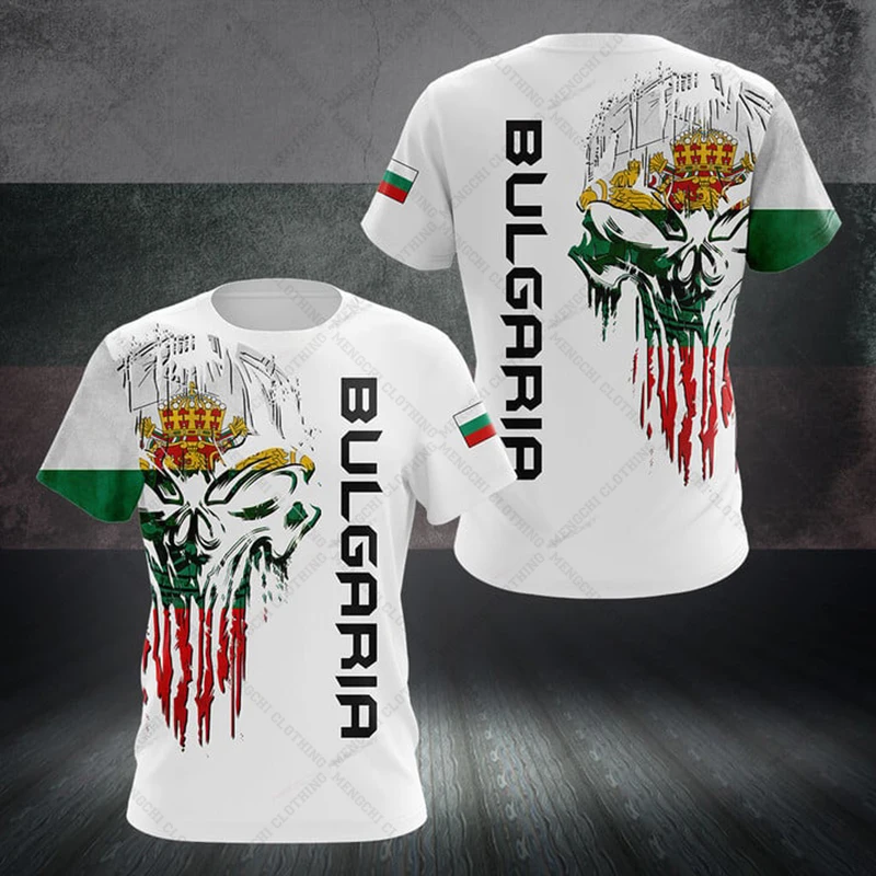 Bulgaria Emblem Custom Name Unisex T-shirts Loose Oversized Camouflage Tops Summer Sportswear Casual Tees For Men Women And Kid