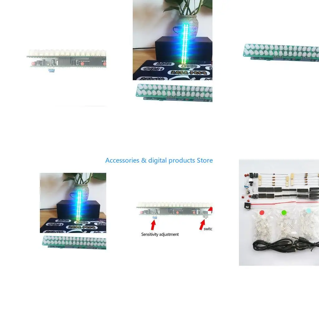 77JD Professional LM3914 40 LED Sound Spectrum 3V-12V for Digital Products Computer Automotive