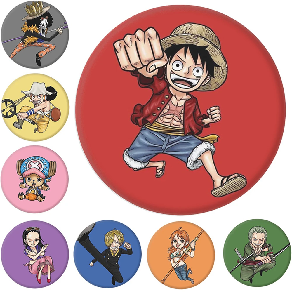 58mm Anime ONE PIECE FILM RED Uta Monkey D. Luffy Cosplay Costume Badge Pin SPTE Tinplate Brooch Accessories Halloween Prop Gift