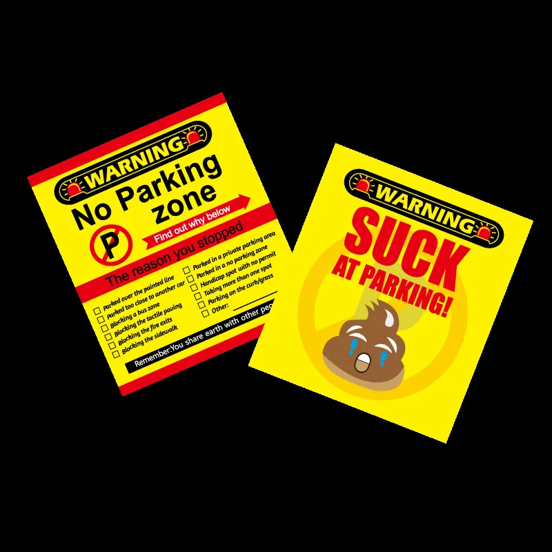 50 carte di parcheggio cattive, nessun parcheggio, divertenti carte di viololazione di parcheggio umoristiche in cartone con motivi multi-violazione, avvisa la carta