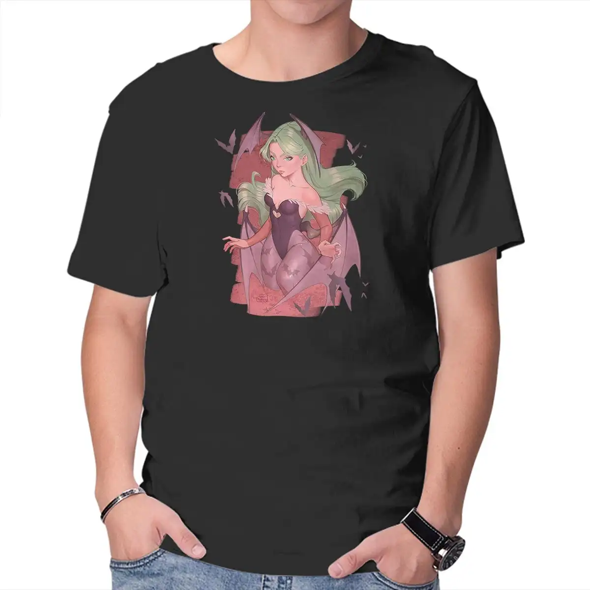 Dark Succubus Anime Graphic T-shirts for Men Clothing Women Short Sleeve Tees New Arrivals Unisex Summer