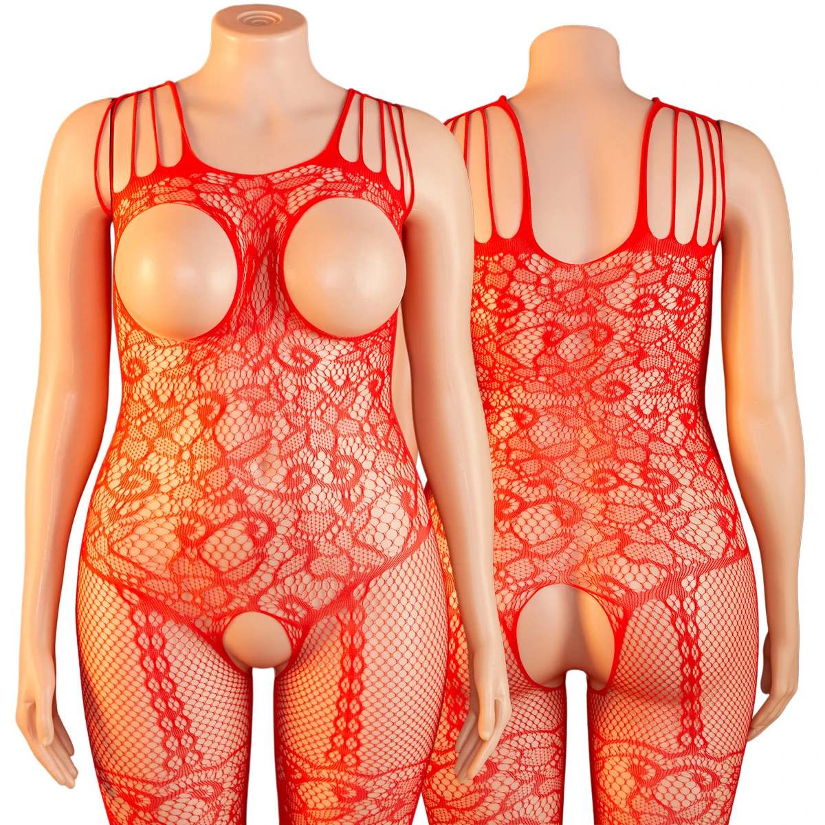 Plus Sexy Lingerie Women Bodysuits Erotic Bodystocking Underwear Crotchless Sleeveless Bodystockings Mesh Clothes Nightclubs