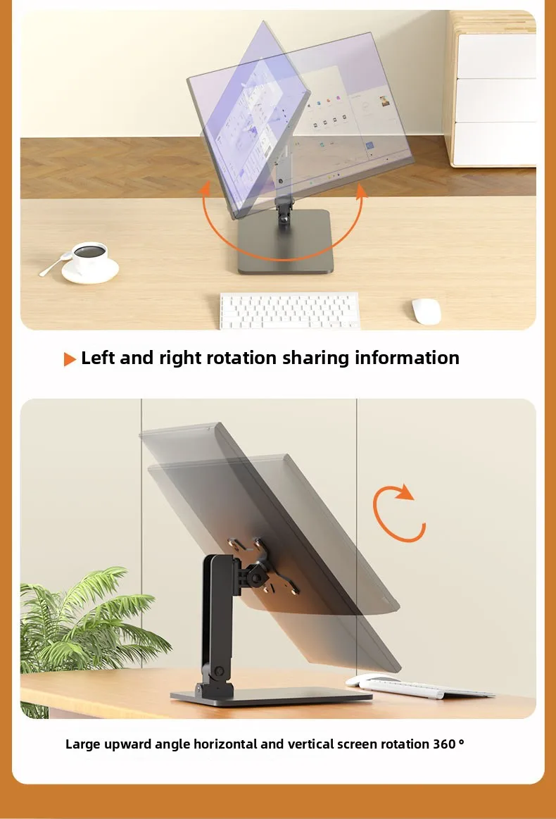 11.6/15.6/21.5/32inch Desktop Adjustable Angle Computer Monitor Stand Aluminum Alloy Foldable Portable Desk Monitor Riser Stand view 4