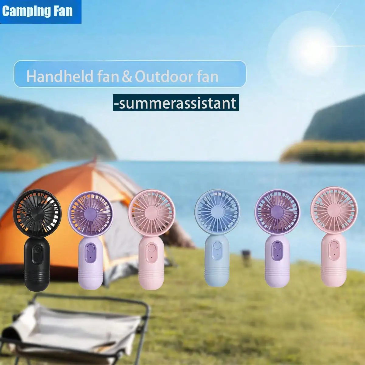Handheld Mini Fan Set Modern Sleek Black Pink 2/3/4/5/6/9/10 Pcs Portable Personal Small Fan USB Rechargeable 3 Speed Battery Powered Eyelash Dryer Fan For Outdoor Travel Camping Office Summer Supplies Back to School Gift