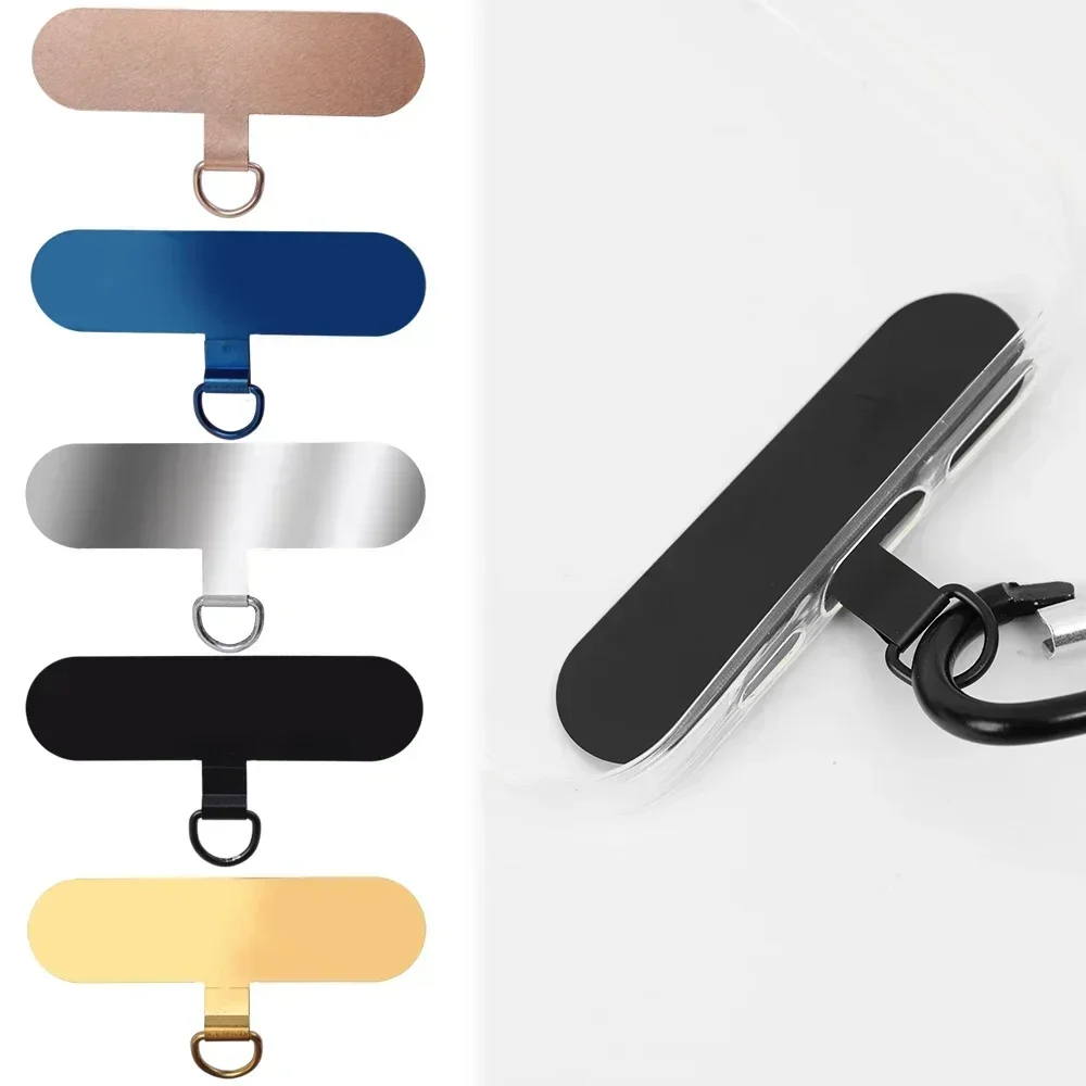 3개입 스테인리스 스틸 폰 랜야드 패치 가스켓 초박형 금속 폰 걸이 끈 테더 탭 교체용 안전 연결 부품