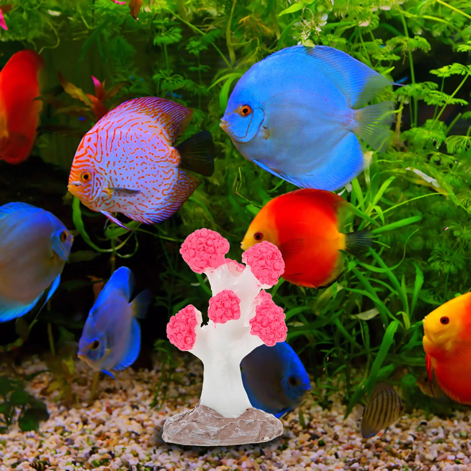 

3pcs Artificial Decor For Fish Tank, Realistic Aquarium Coral Ornament, Safe Resin Coral Statue, Small Compact Simulation