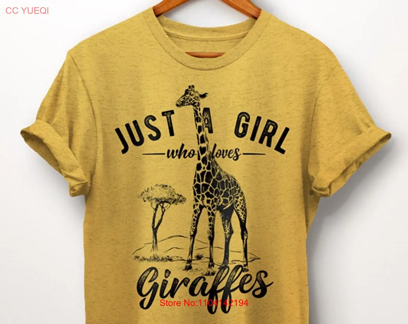 Koszulka z żyrafą Just A Girl Who Loves Giraffes Córka Dla Siostry Niece Zwierzę długi lub krótki rękaw