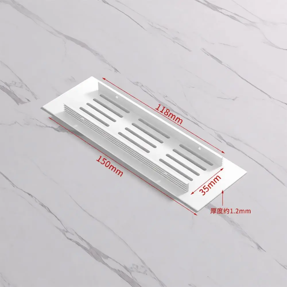 Aluminum Alloy Air Vent Rectangular Ventilation Grille For Cabinet Closet Shoe Rack Breathable Mesh Dustproof Hardware