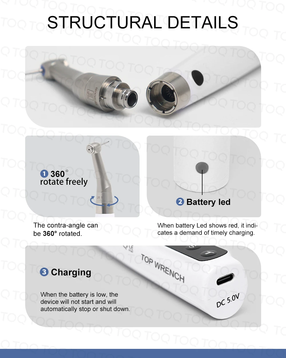 Portable Dental Implant Torque Electric Wrench Torque Driver Dentistry Universal Implant Repair Tools with 16Pcs Screws