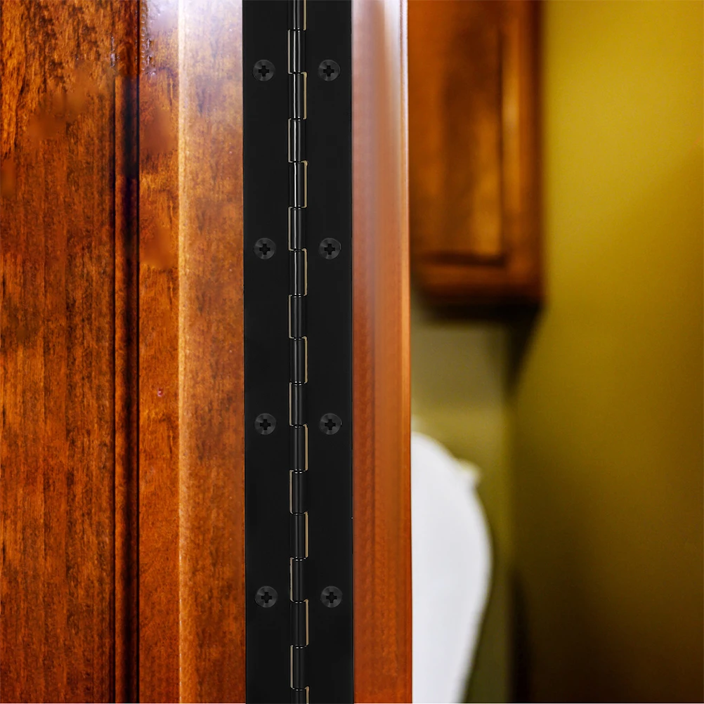

6pcs Black Stainless Steel Hinge 12 Inch Heavy Duty Continuous Furniture Hinge For Cabinet Doors Folding Boats Woodworking Long