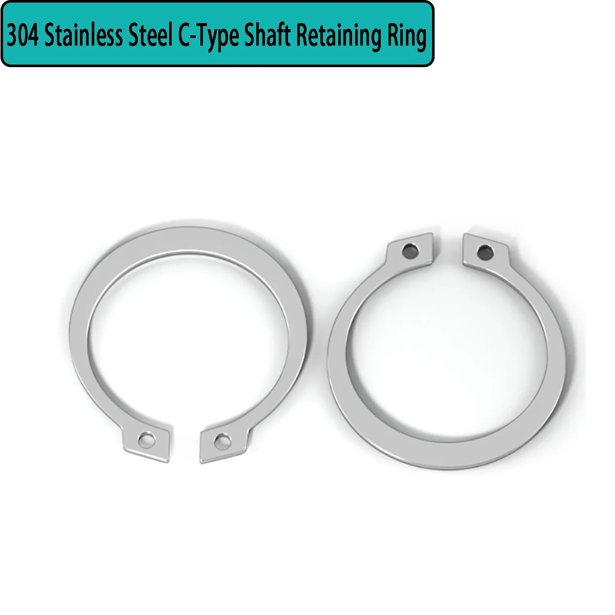 304 Stainless Steel External Circlip - C-Type Shaft Retaining Ring Snap Ring Elastic Buckle