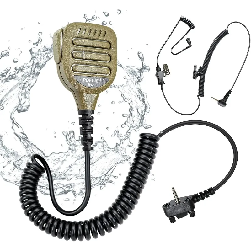 ip65防水対応マイク、モトローラ-vertex-標準無線機-evx-261、evx-531、evx-534、evx-539、vx-210、vx-231、vx-261-用ショルダーマイク