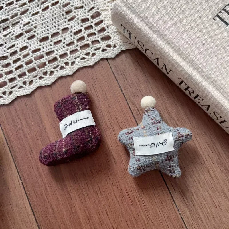 High Quality Multifunctional Stuffed Fabric Star Mushroom Hair Pin Brooch DIY Handmade Pendant for Bag Clothing Trim