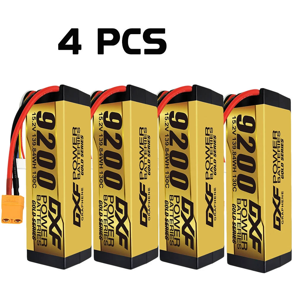 DXF Graphene Lipo 4S 9200mAh 130C 15.2V Batterij Gouden Versie Racing Serie Hardcase voor RC Auto Truck Evader BX Truggy 1/8 Buggy