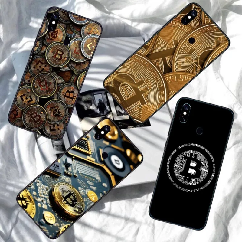 Bitcion Virtual Currency Phone Case for Xiaomi Redmi Note 11 10 9T 8 7 Pro 9 9A 9C 8 Black Soft Phone Cover Funda