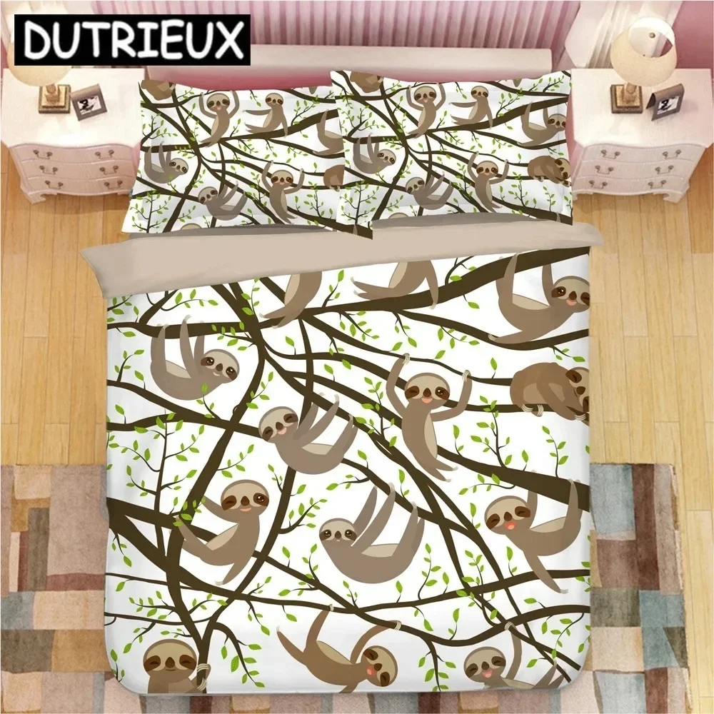 Bradypod Sloth 3D Bedding Set Duvet Covers Pillowcases One Piece Comforter Bedding Sets Bed Linen