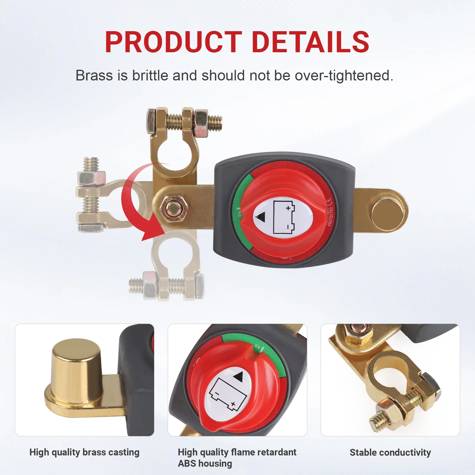 CNSPEED 12 فولت-48 فولت أعلى آخر البطارية قطع الطاقة مفتاح دوار رئيسي قطع المعزل السلبي تشغيل/إيقاف لسيارة RV شاحنة مركبة بحرية