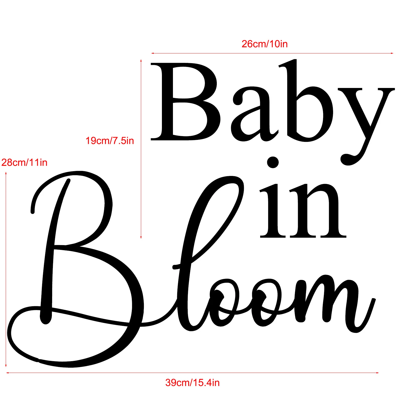 Baby In Bloom Vinyl Sticker Baby Shower Decorations Baby in bloom Backdrop Decal babyshower Party Background Decor