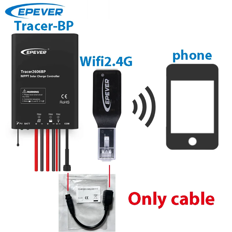 EPEVER WIFI2.4G Waterproof Connect Cable For Tracer BP Solar Controller