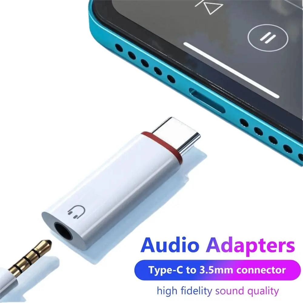 

High Quality 3.5mm Type C Adapter ABS Portable Earphone Adapter Digital Decoding Headphone Connector Universal
