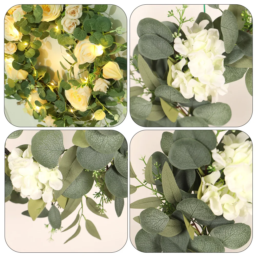 

1 set 1 Set Simulation Wreath Eucalyptus Leaf Artificial Door Hanging Garland For Home Wall Decoration Party Summer Wreath Decor