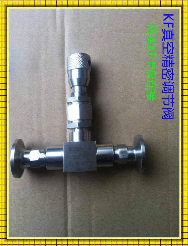 Stainless steel vacuum valve, KF vacuum precision control  micro control  KF16KF25.