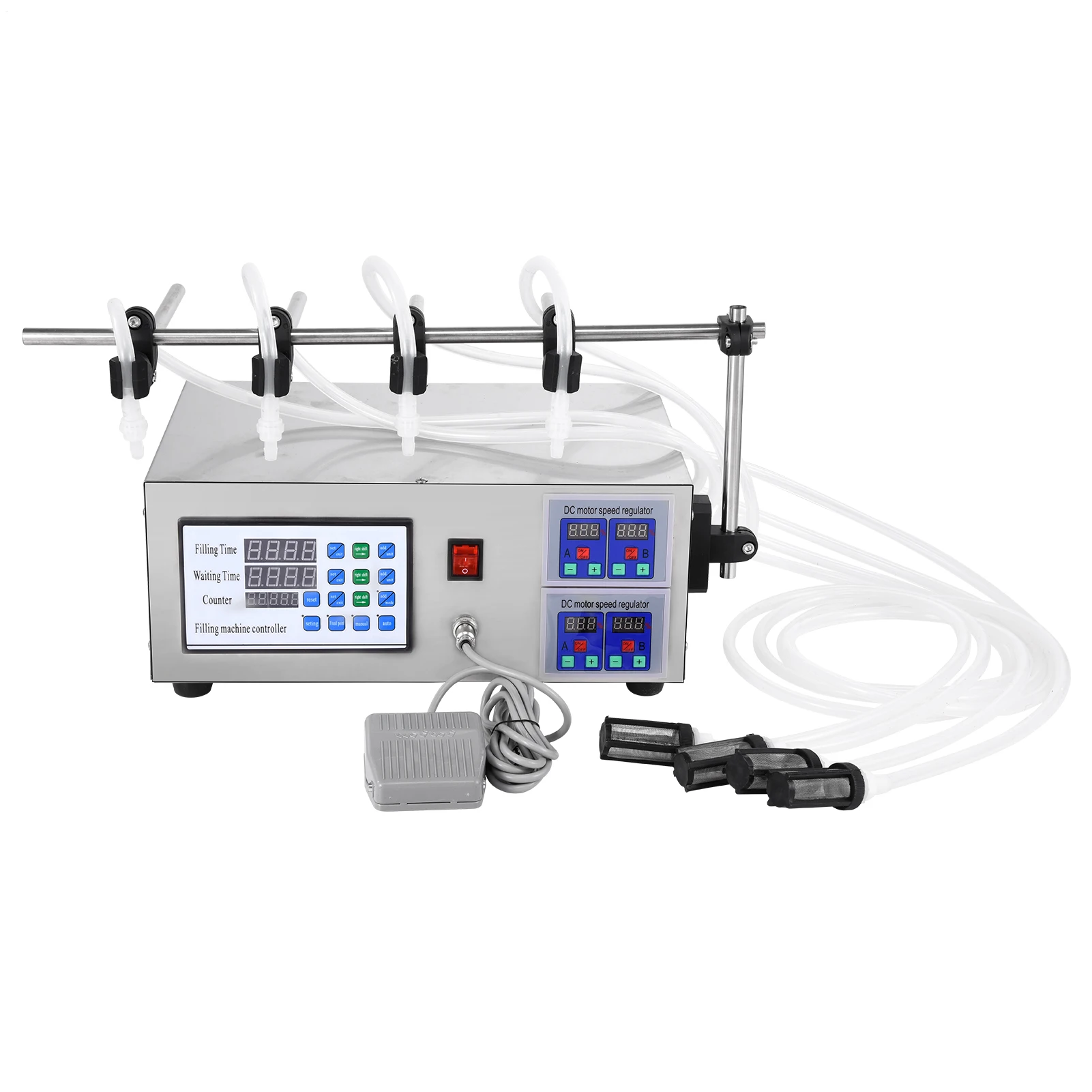 

Bottle Filler, 4-Head Thin Liquid Automatic Electric Thin Liquid Filler, 2 Modes Bottling Machine