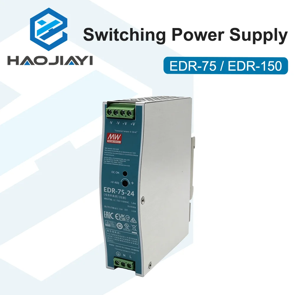 Laser Equipment DC Power Supply EDR-75 150 24V Stable Output Switching Power Supply For Small Industrial Laser Marking Machine