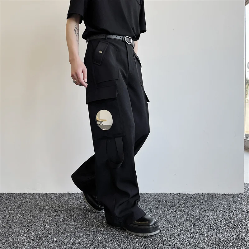 

Мужские повседневные прямые брюки в американском ретро-дизайне, свободный крой, весна-осень, модные широкие джинсы, хлопковый цвет