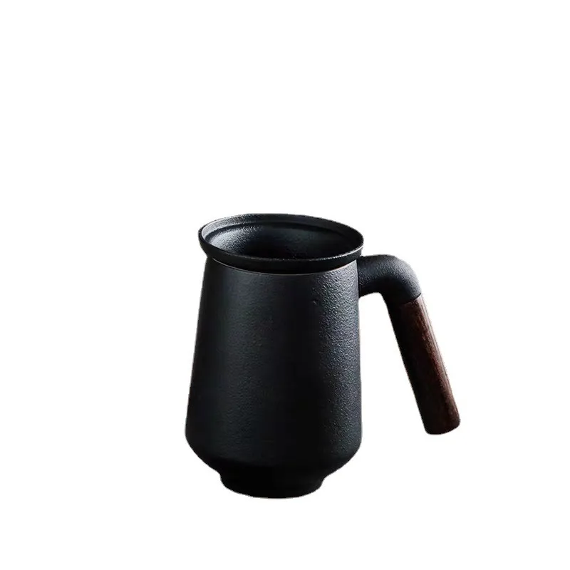 

Mug ceramic couple cup with lid office men and women filtered drinking water