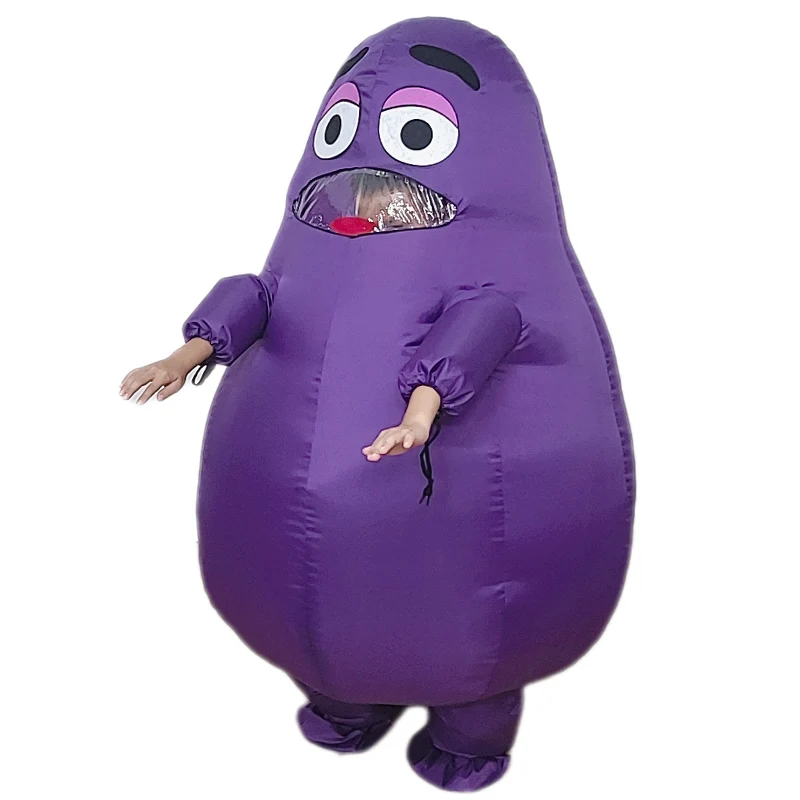 Grimace Shake Costume for Kids Boys Girls Adult Men Women Grimaces Birthday Gameboy Halloween Cosplay Carnival Inflatable Mascot