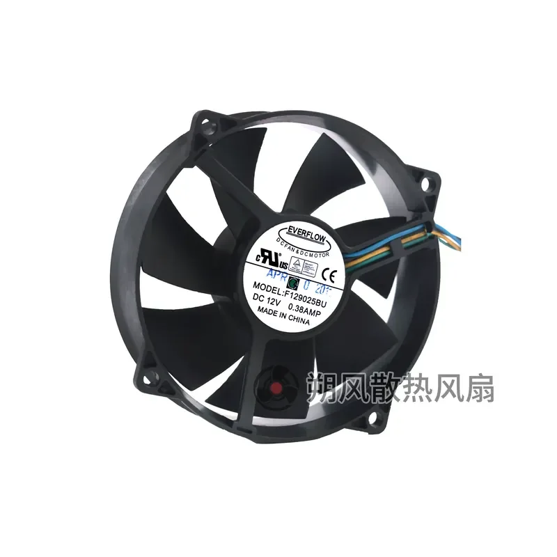 for EVERFLOW F129025BU 9025 9CM 12V 0.38A 4-wire PWM circular cooling fan