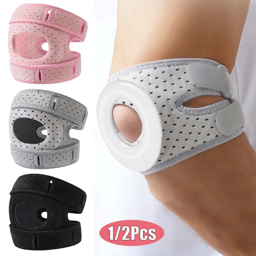 1/2 Stück verstellbare Ellenbogenstütze mit Gelpolster, Sehnenentzündungs-Ellenbogenbandage für Zerrungen, Genesung von Sportverletzungen, Schmerzlinderung bei Arthritis