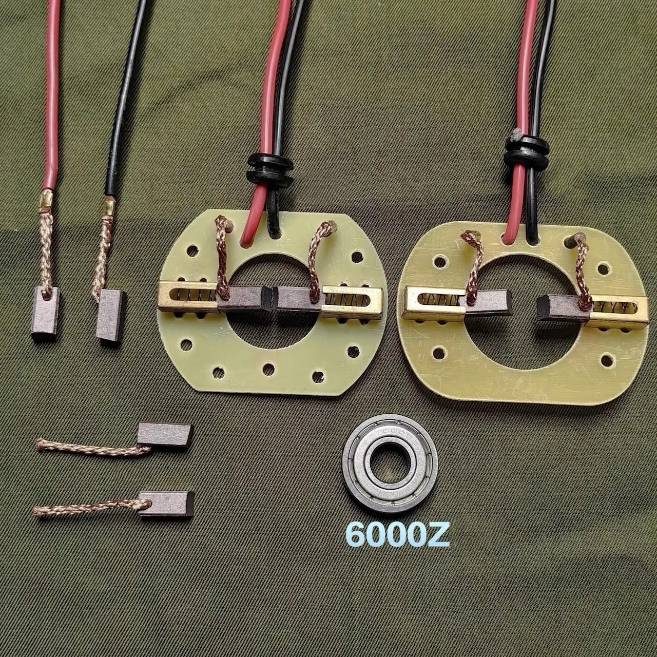 Wear-Resistant Carbon Brush Holder Plate 14mmx6.4mmx6.2mm 6000Z Bearing Motor Accessories for DIY Window Tool Parts