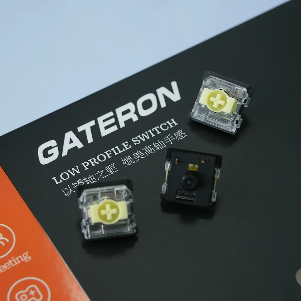 GATERON KS-33 Switch Banana de Perfil Baixo 2.0, 3 Pinos, 60gf Tátil RGB para Teclado Mecânico Ultrafino, Mini Switches DIY Hot Swap