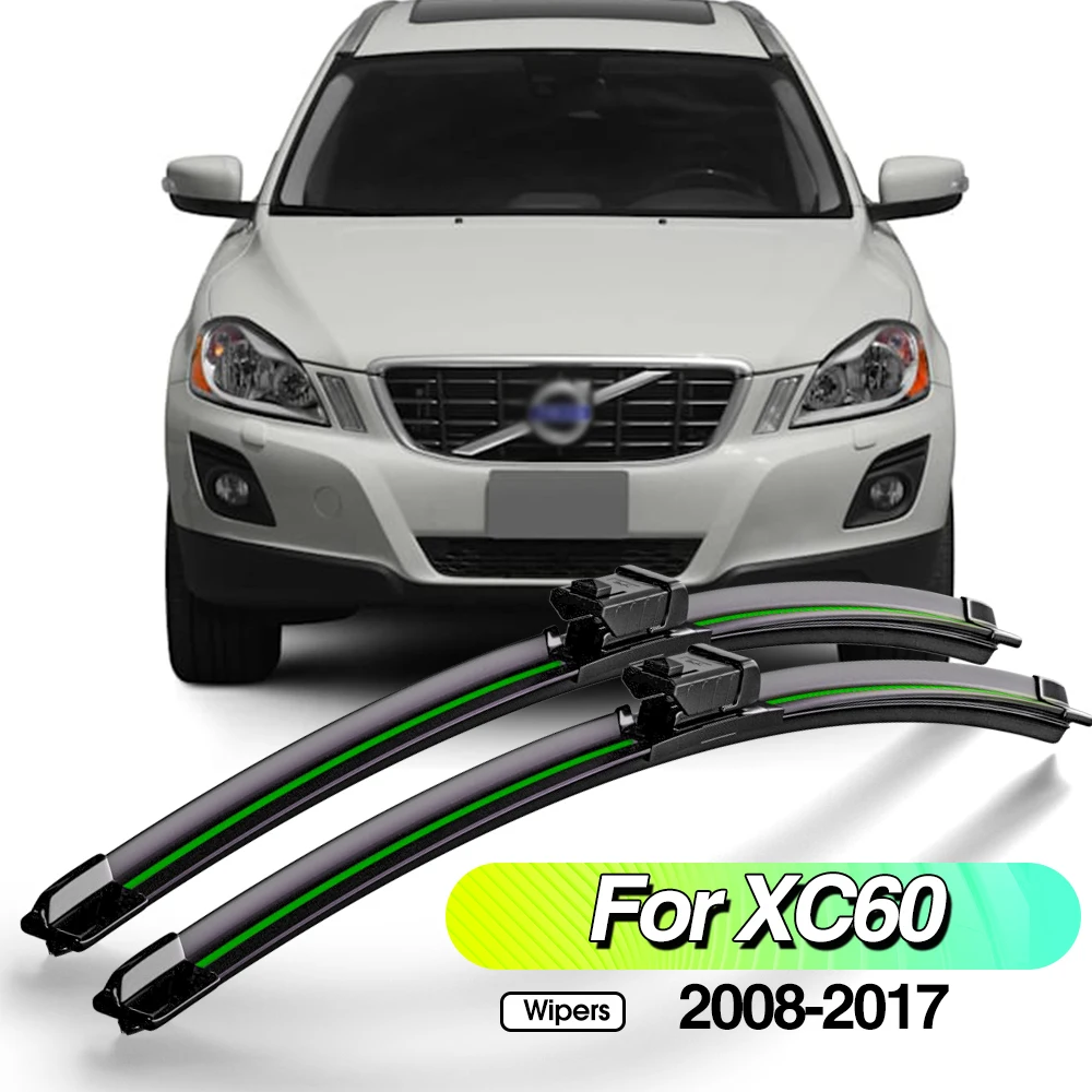 

For Volvo XC60 2008-2017 2pcs Front Windshield Wiper Blades Windscreen Window Accessories 2010 2011 2012 2013 2014 2015 2016