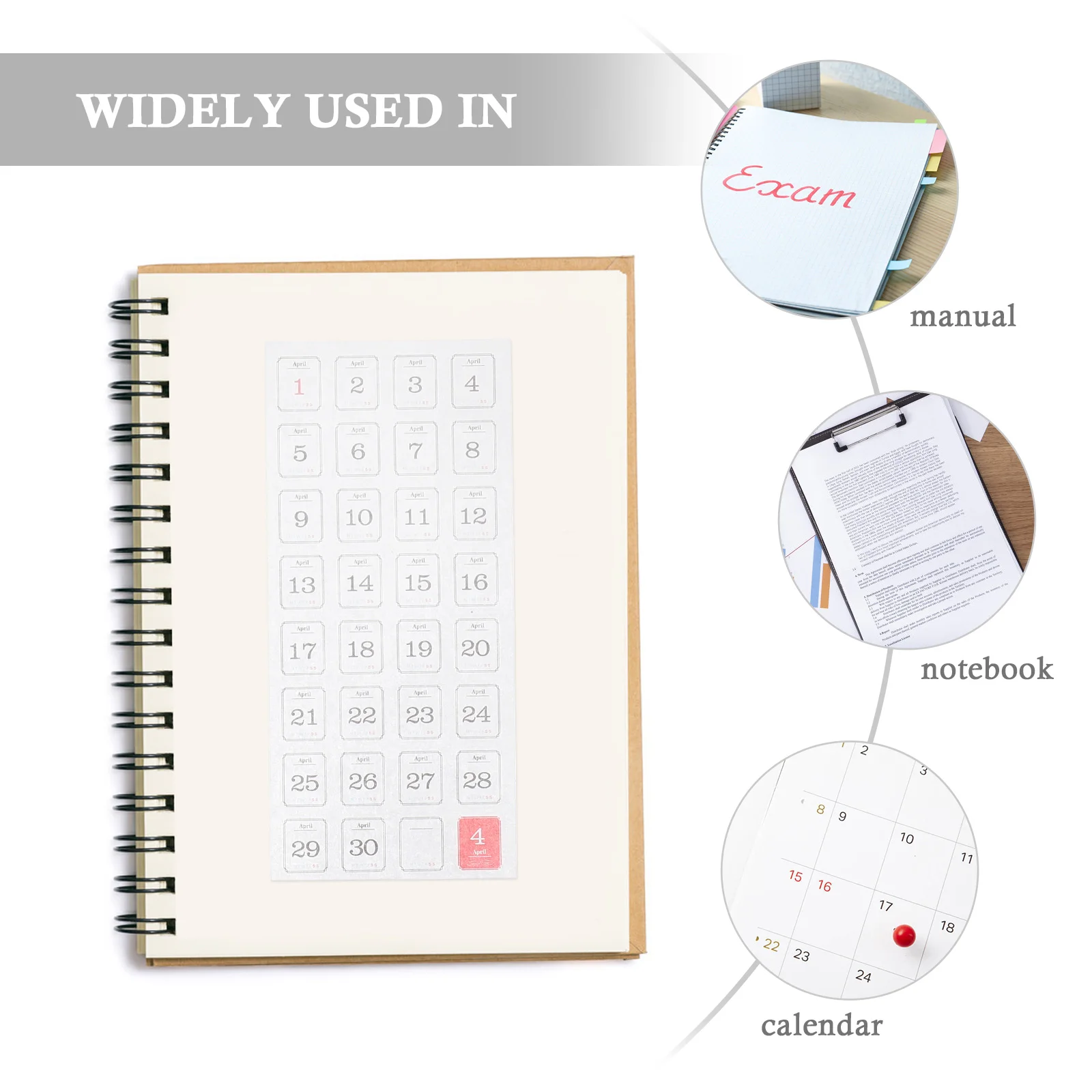 

2 Sets Japanese Paper Calendar Index Self-Adhesive Monthly Planner Reminder Stickers For Diaries Notebooks Organizers Decorative