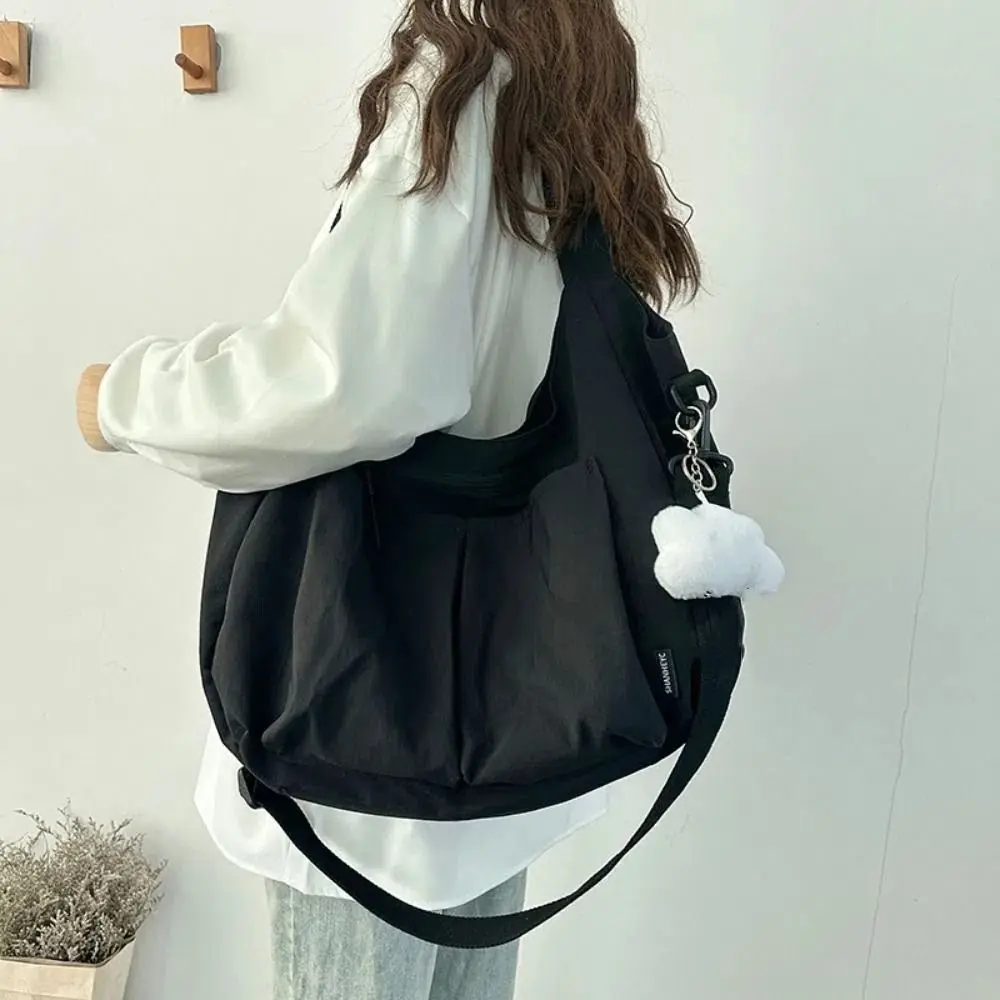 

Повседневная сумка через плечо из ткани Оксфорд, портативная нейлоновая сумка через плечо большой емкости, однотонная сумка, легкая большая сумка для покупок