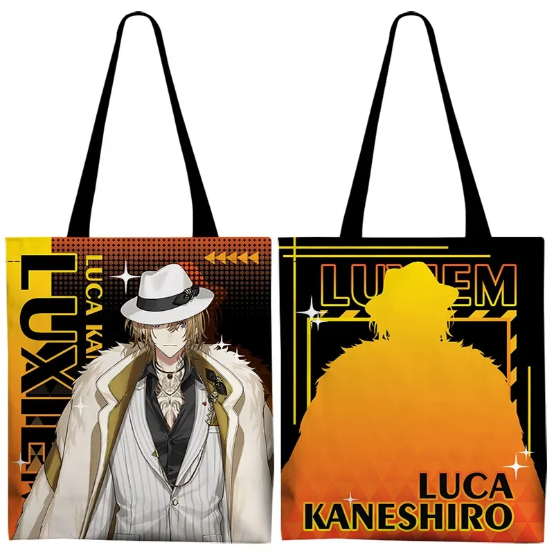 Anime NIJISANJI Characters Double-Shoulder Bag Canvas Colorful 2-side Cartoon Printings Shopping Tote Bag