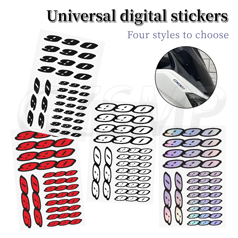 Fit for 990 Duke Adventure Supermoto RC SMT SMR Universal Motorcycle Stickers Motocross Body Decals Number 990