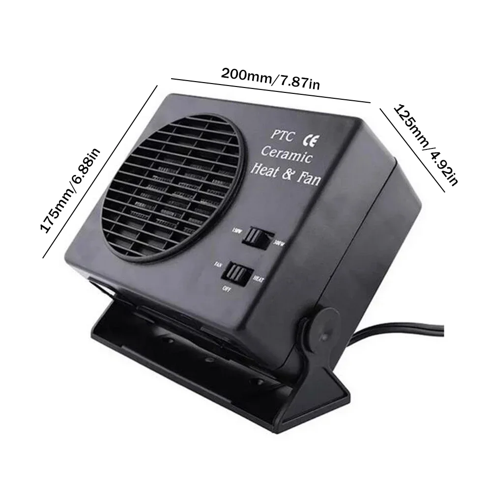 150/300W Car Heater 12V Window Defroster Demister Fast Heating Anti-Fog Heater 2 in 1 Cooling Heating for Driving Camping Travel