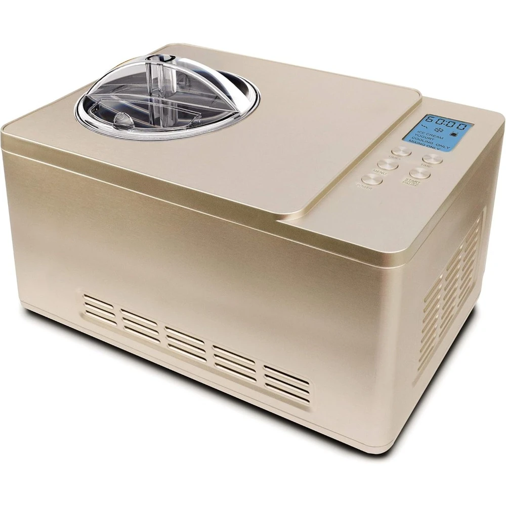 2 Qt. with Built-in Compressor, LCD Digital Display & Timer, No Pre-Freezing, ICM-220CGY, Champagne Gold