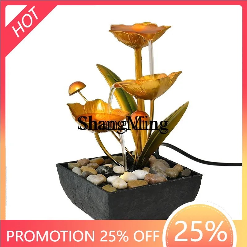 SM Exquisite Tianquan Flowing Water Ornament Circulating Water Modern Light Luxury Decorations Living Room Office Desktop Lucky