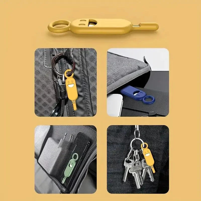 Pin de extracción de tarjeta SIM 2 en 1, accesorios universales de silicona suave, antipérdida, funda protectora, abridor de pines, 3 piezas