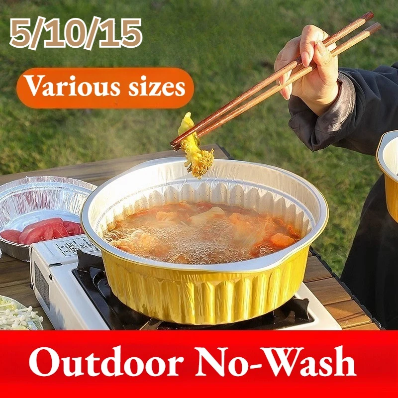 Einweg Hot Pot Herd Outdoor Camping Herd Zinn Folie Tragbare Set Verdickte Hochtemperaturbeständige Aluminium Folie Box
